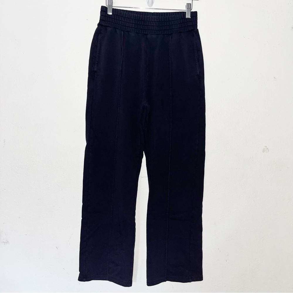 Rebecca Taylor Womens Terry Pants Sz S Wide Leg Lounge Travel Elastic Waist - Picture 3 of 8
